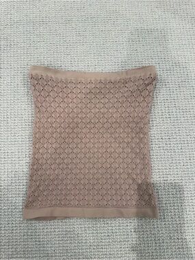 Free People Neutral Taupe Pink Crochet Knit Tube Top